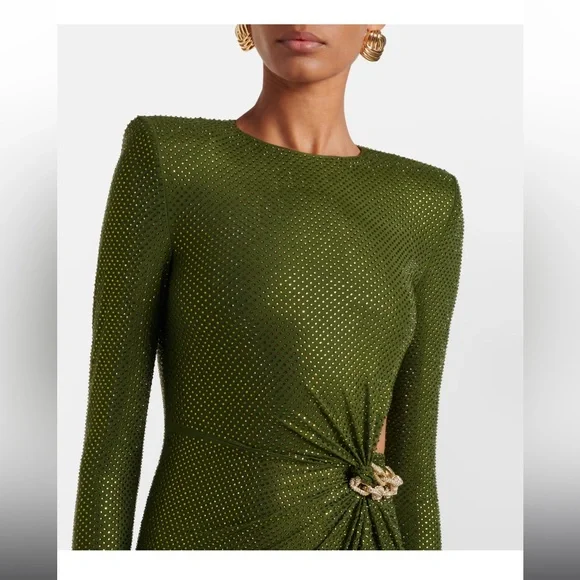 Self portrait green sequin embellished  gown - Picture 5 of 8